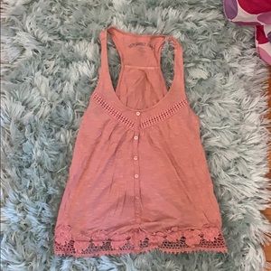 loose fitting tank top with a lace bottom